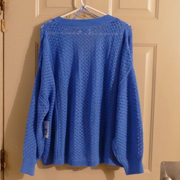 Plus Size Sonoma Goods For Life Button-Front Crochet Cardigan - Picture 3 of 11